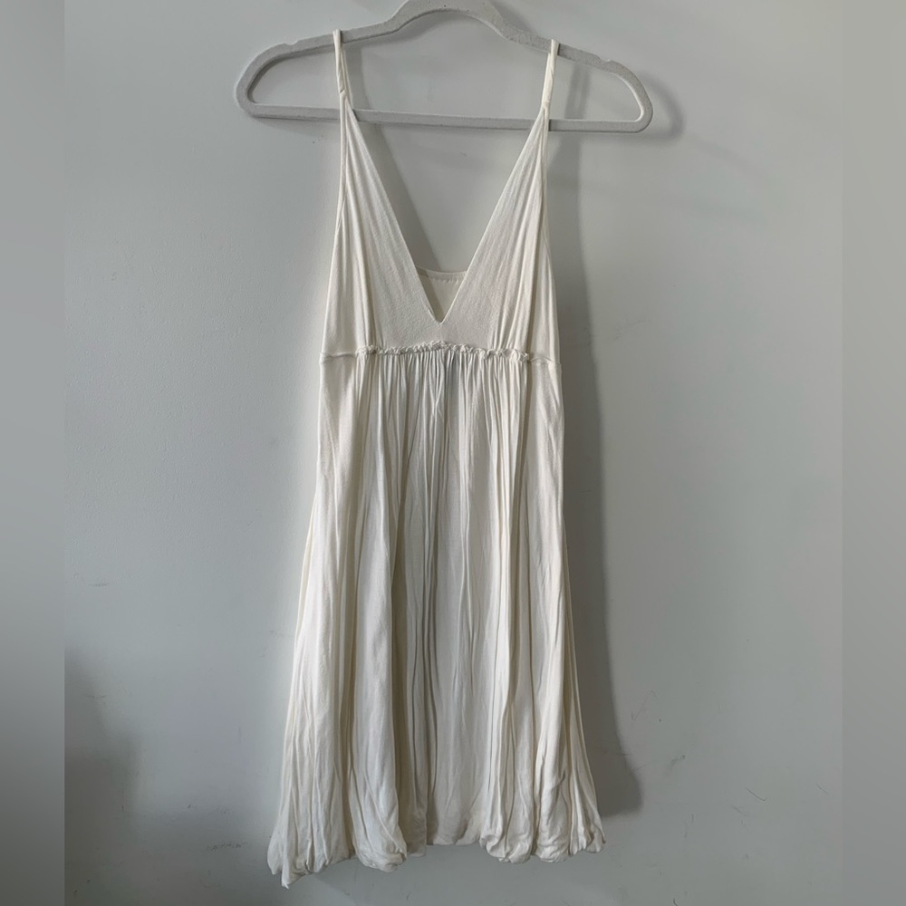 Cejon - White Sundress w/ Bubble Hem in White (Size Small)